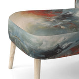 A Thought Of Her Abstract In Vintage Blue And Red - Modern Accent Slipper Chair