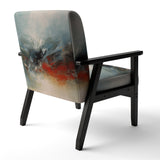 A Thought Of Her Abstract In Vintage Blue And Red - Modern Accent Slipper Chair