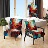 Rhythmic abstract Teal Awakening - Modern Accent Side Chair