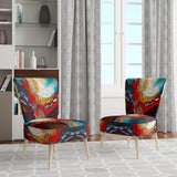 Rhythmic abstract Teal Awakening - Modern Accent Side Chair