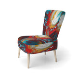 Rhythmic abstract Teal Awakening - Modern Accent Side Chair