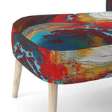 Rhythmic abstract Teal Awakening - Modern Accent Side Chair