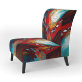 Rhythmic abstract Teal Awakening - Modern Accent Side Chair