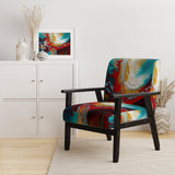Rhythmic abstract Teal Awakening - Modern Accent Side Chair