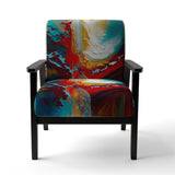 Rhythmic abstract Teal Awakening - Modern Accent Side Chair
