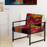 Rhythmic abstract Teal Awakening - Modern Accent Side Chair