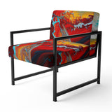 Rhythmic abstract Teal Awakening - Modern Accent Side Chair