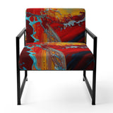 Rhythmic abstract Teal Awakening - Modern Accent Side Chair