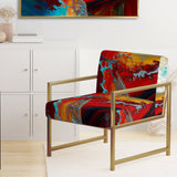 Rhythmic abstract Teal Awakening - Modern Accent Side Chair