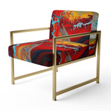 Rhythmic abstract Teal Awakening - Modern Accent Side Chair