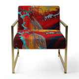 Rhythmic abstract Teal Awakening - Modern Accent Side Chair