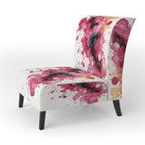 Exquisite Fluidity Magenta Ink Clouds - Modern Arm Chair