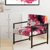 Exquisite Fluidity Magenta Ink Clouds - Modern Arm Chair