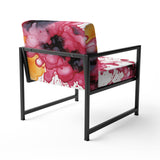 Exquisite Fluidity Magenta Ink Clouds - Modern Arm Chair