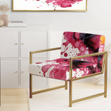Exquisite Fluidity Magenta Ink Clouds - Modern Arm Chair