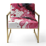 Exquisite Fluidity Magenta Ink Clouds - Modern Arm Chair