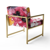 Exquisite Fluidity Magenta Ink Clouds - Modern Arm Chair