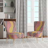 Shadow Dance Yellow & Pink Vintage Illustration - Modern Arm Chair
