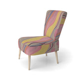 Shadow Dance Yellow & Pink Vintage Illustration - Modern Arm Chair