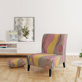 Shadow Dance Yellow & Pink Vintage Illustration - Modern Arm Chair