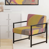 Shadow Dance Yellow & Pink Vintage Illustration - Modern Arm Chair