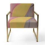 Shadow Dance Yellow & Pink Vintage Illustration - Modern Arm Chair