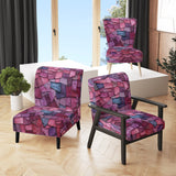 Purple Vintage Patchwork Texture - Upholstered Modern Accent Chairs