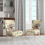 Dancing Alone Minimal Abstract Painting - Upholstered Modern Accent Chairs