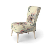 Dancing Alone Minimal Abstract Painting - Upholstered Modern Accent Chairs