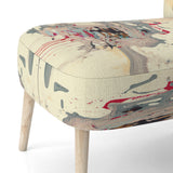Dancing Alone Minimal Abstract Painting - Upholstered Modern Accent Chairs