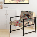 Dancing Alone Minimal Abstract Painting - Upholstered Modern Accent Chairs