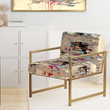 Dancing Alone Minimal Abstract Painting - Upholstered Modern Accent Chairs