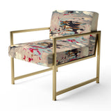 Dancing Alone Minimal Abstract Painting - Upholstered Modern Accent Chairs