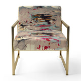 Dancing Alone Minimal Abstract Painting - Upholstered Modern Accent Chairs