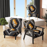 Glam Serenity Black Gold Agate - Modern Arm Chair
