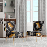 Glam Serenity Black Gold Agate - Modern Arm Chair