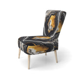 Glam Serenity Black Gold Agate - Modern Arm Chair
