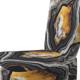 Glam Serenity Black Gold Agate - Modern Arm Chair