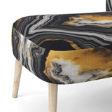 Glam Serenity Black Gold Agate - Modern Arm Chair