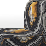 Glam Serenity Black Gold Agate - Modern Arm Chair