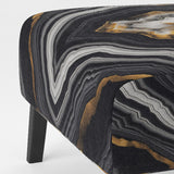 Glam Serenity Black Gold Agate - Modern Arm Chair