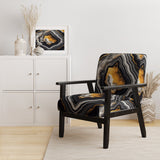Glam Serenity Black Gold Agate - Modern Arm Chair