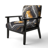 Glam Serenity Black Gold Agate - Modern Arm Chair