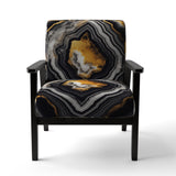 Glam Serenity Black Gold Agate - Modern Arm Chair