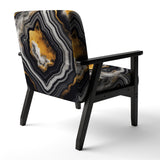 Glam Serenity Black Gold Agate - Modern Arm Chair