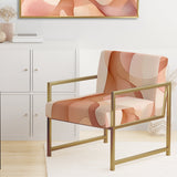 Nutshell Waves Abstract Watercolor - Modern Arm Chair