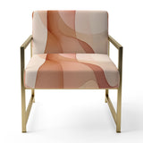 Nutshell Waves Abstract Watercolor - Modern Arm Chair