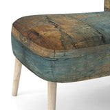 Passage Of Time Vintage Nutshell And Retro Blue - Modern Accent Side Chair