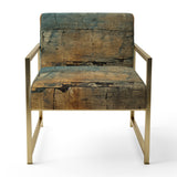 Passage Of Time Vintage Nutshell And Retro Blue - Modern Accent Side Chair