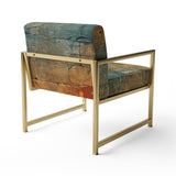 Passage Of Time Vintage Nutshell And Retro Blue - Modern Accent Side Chair
